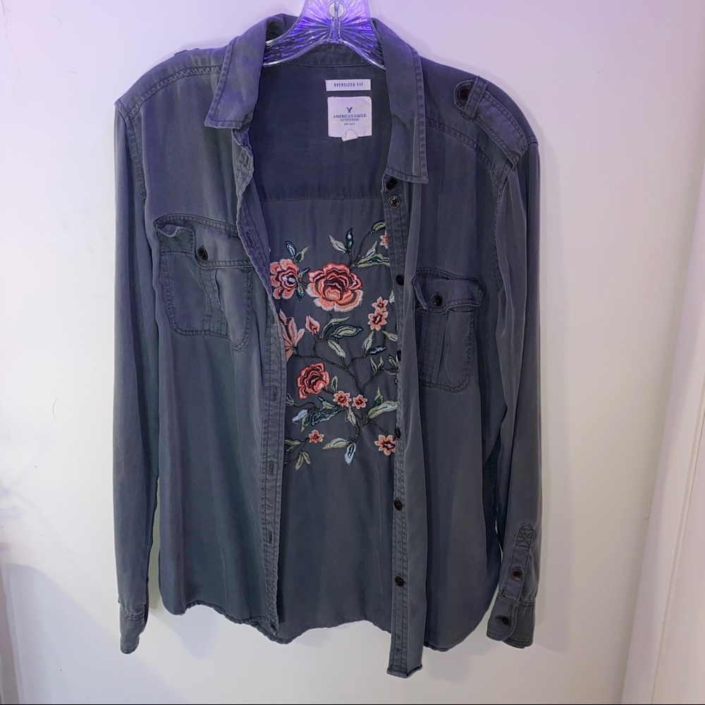 Army Green Rose Petal Oversized Jacket